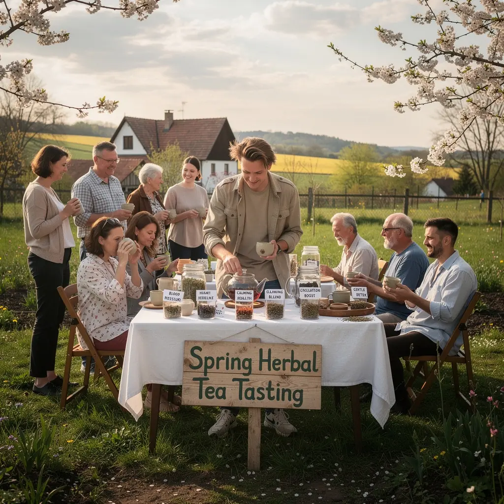 Teáskanna gőzölgő teával, háttérben egy naplemente.